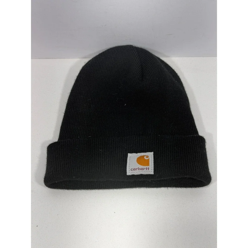 Carhartt Youth Acrylic Watch Hat Black Beanie Logo Patch CB8905 K01 One Size